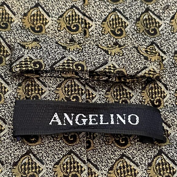 Angleino Green Hand Made 100% Silk Men’s Neck Tie - Picture 8 of 9